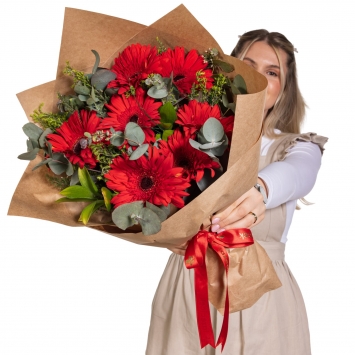 Kırmızı Gerbera Buketi